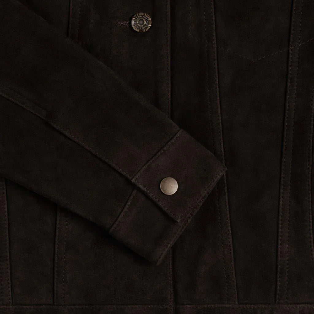 Suede Trucker Jacket | Chocolate
