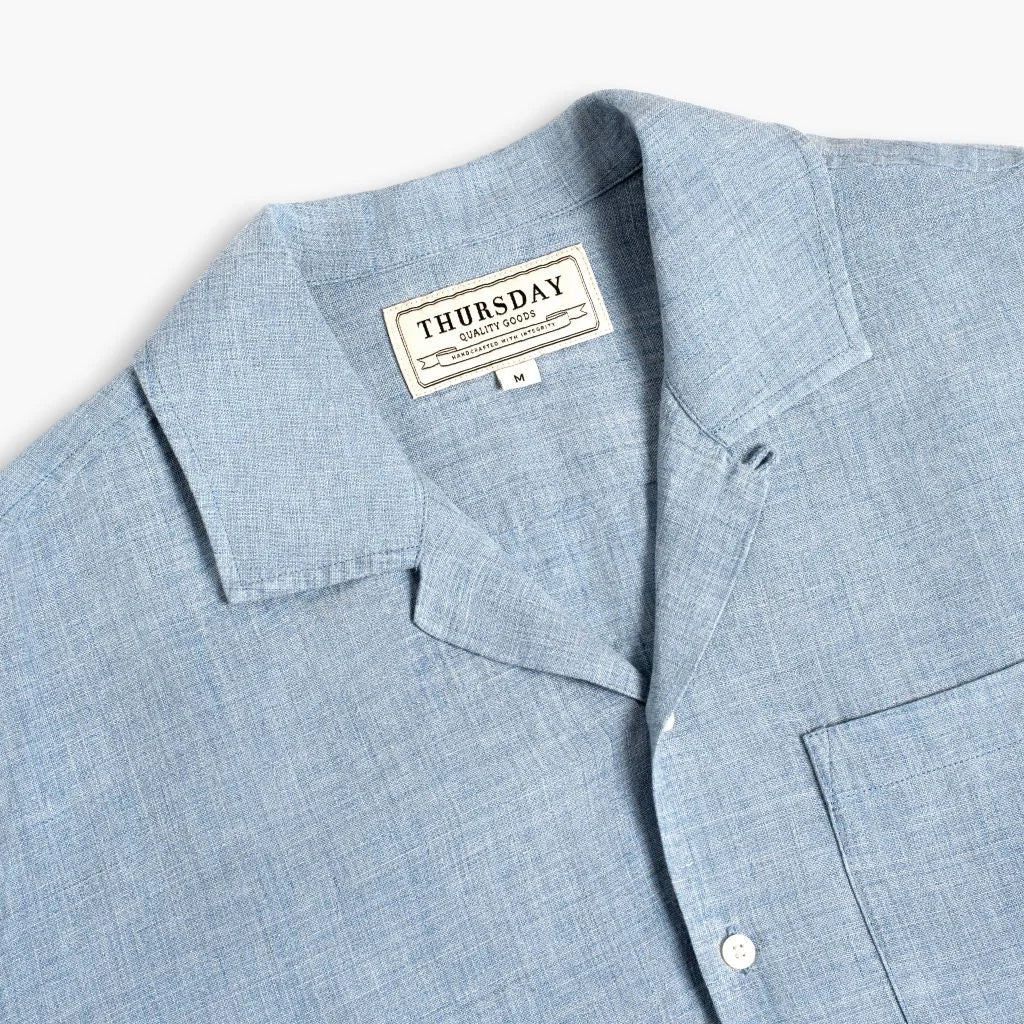 Linen Camp Shirt | Light Blue