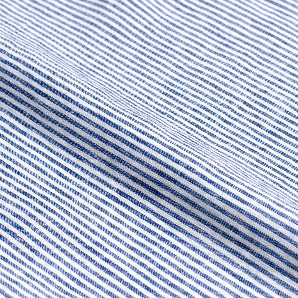 Linen Camp Shirt | White & Indigo