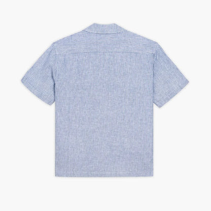 Linen Camp Shirt | White & Indigo