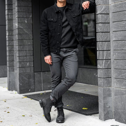 [W] Denim Trucker Jacket | Pitch Black
