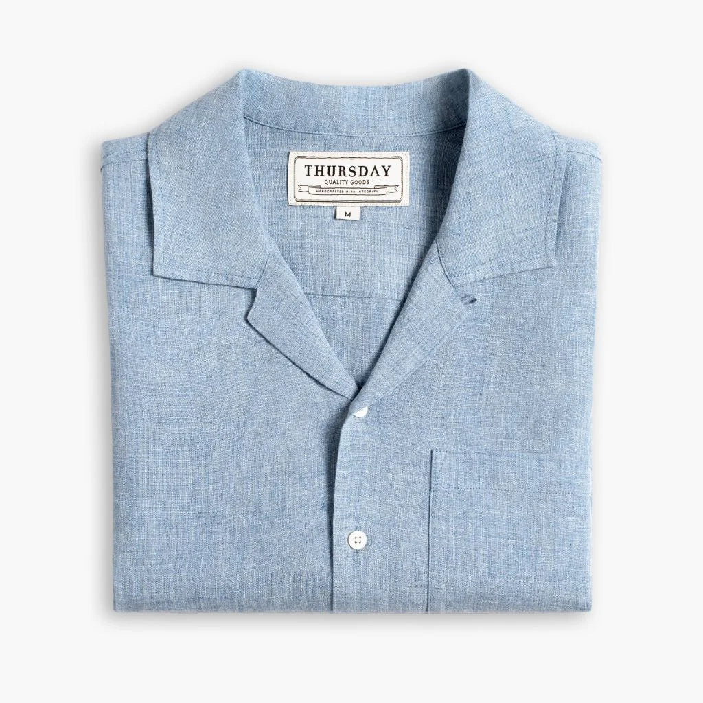 Linen Camp Shirt | Light Blue
