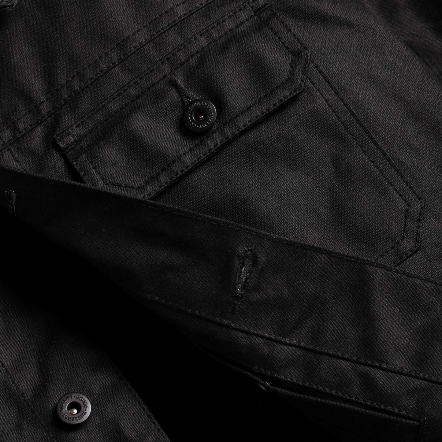 Waxed Trucker Jacket | Black