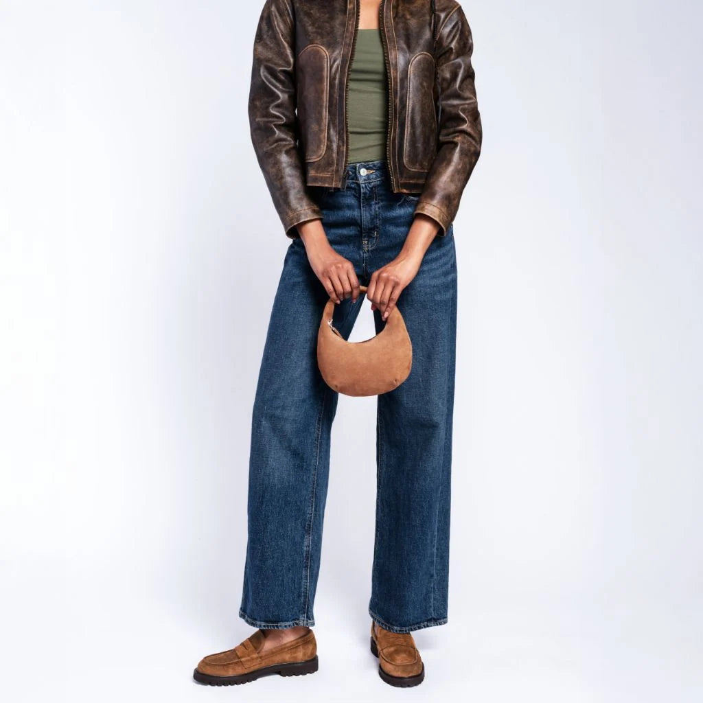 Mini Crescent | Tan Suede