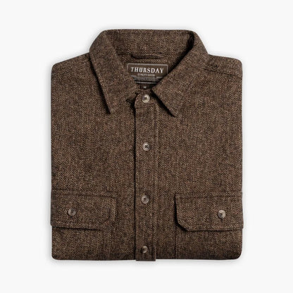 Summit Flannel Shirt | Brown Herringbone