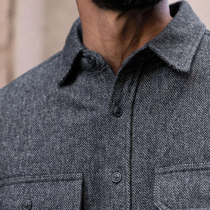 Summit Flannel Shirt | Blue Herringbone