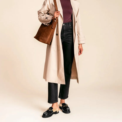 Penny Mule | Black & Beige Shearling