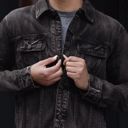 Denim Trucker Jacket | Faded Black