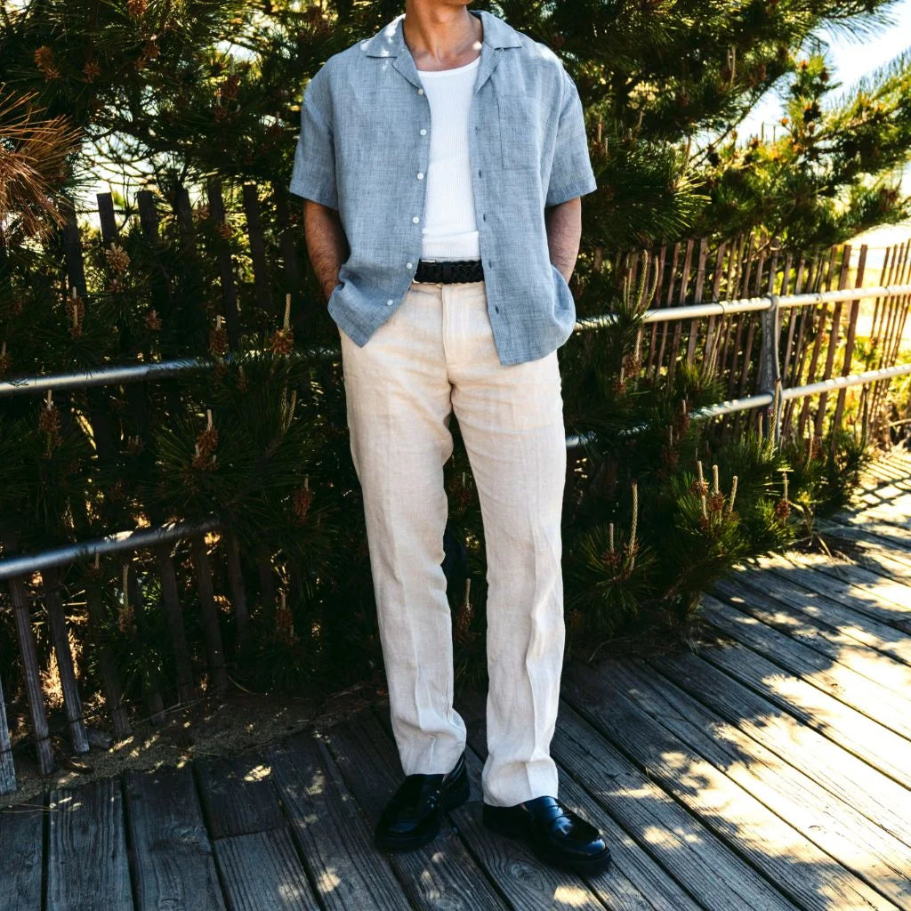 Linen Camp Shirt | Light Blue