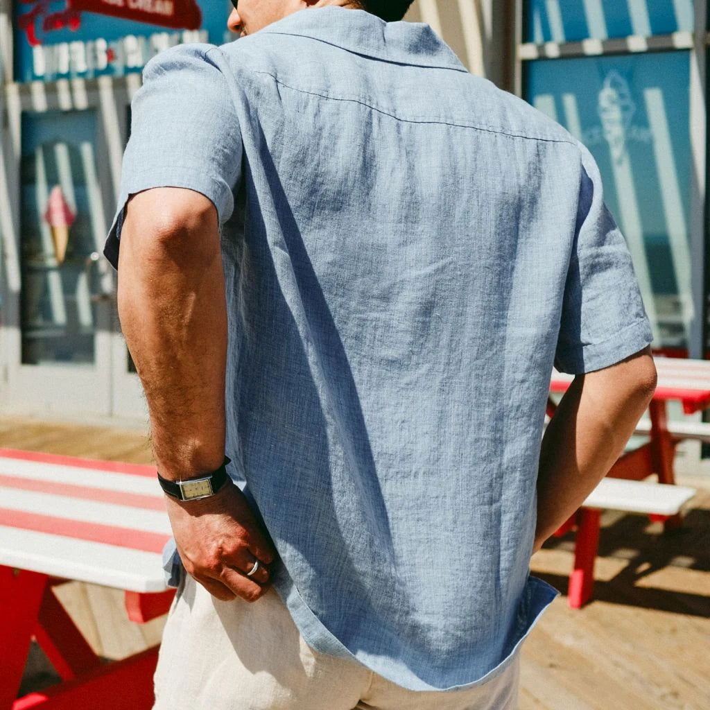 Linen Camp Shirt | Light Blue