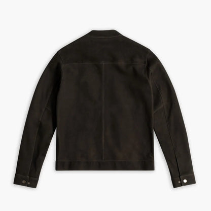 Racer Jacket | Dark Olive Suede