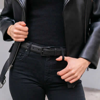 Women's Classic Leather Belt | Black Matte